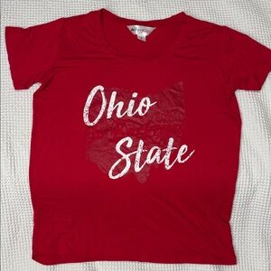 Flying Colors Red Ohio State University Script Tee - Small